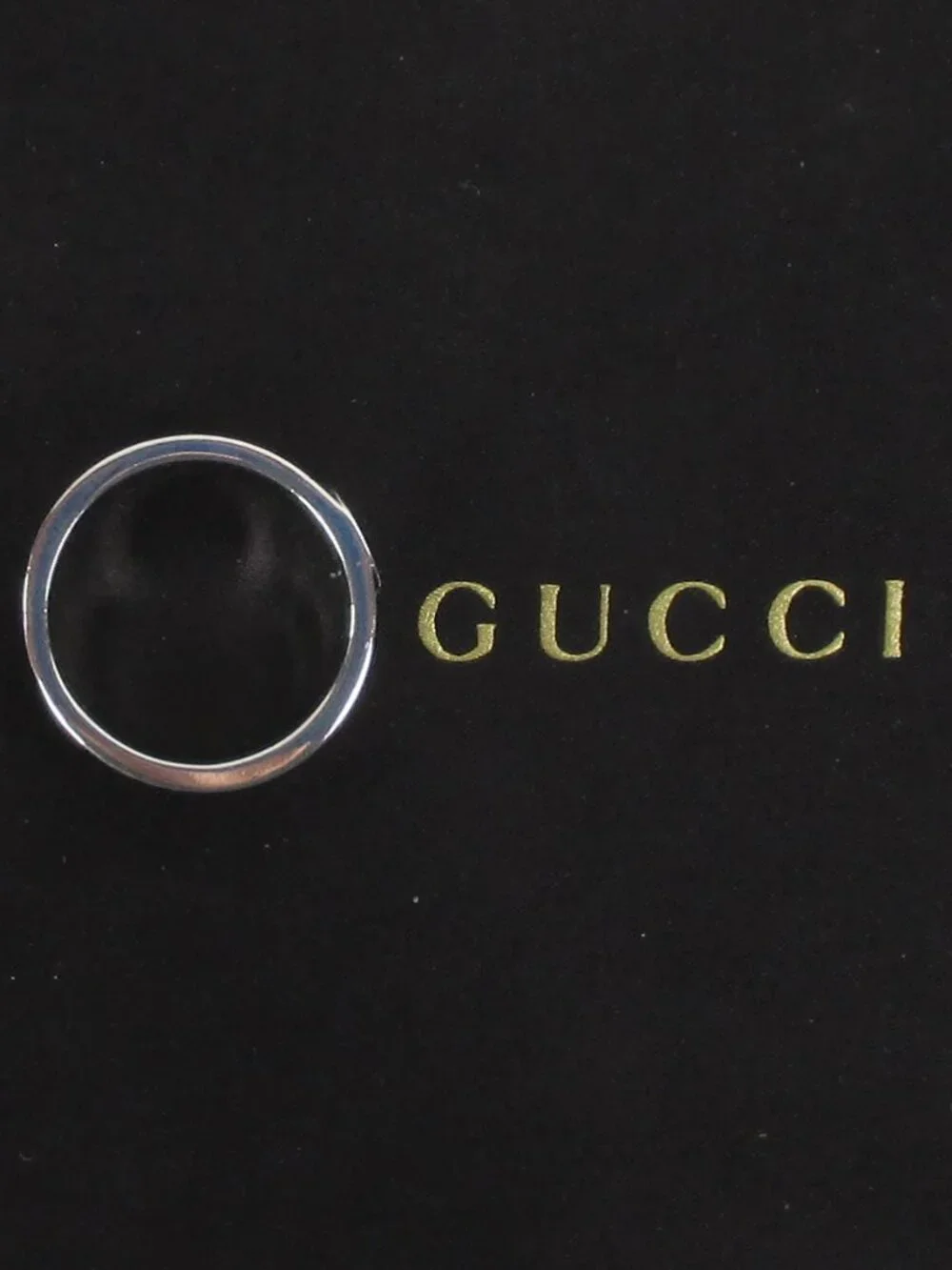 GUCCI STERLING SILVER & ENAMEL INTERLOCKING G RING